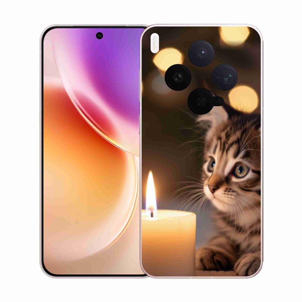 Gélový kryt mmCase na Vivo X300 5G - mačiatko a sviečka