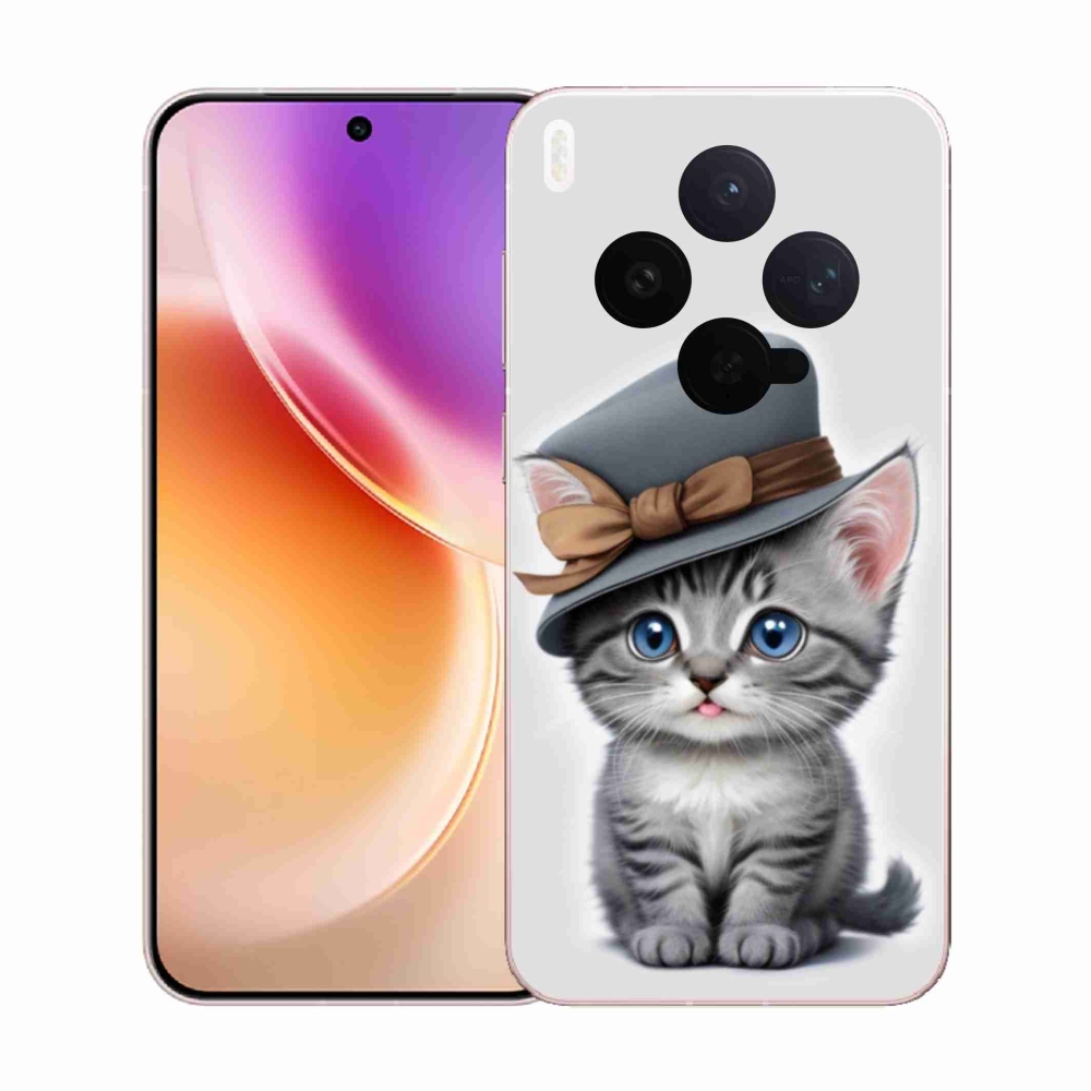 Gélový kryt mmCase na Vivo X300 5G - mačiatko s klobúkom
