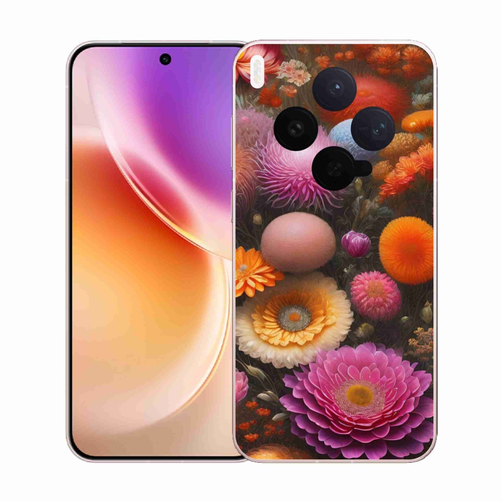 Gélový kryt mmCase na Vivo X300 5G - kvetinová kompozícia