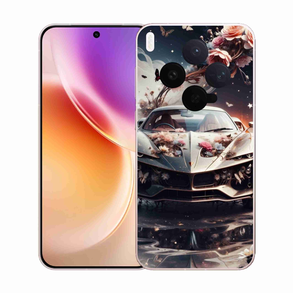 Gélový kryt mmCase na Vivo X300 5G - kvetinový športový automobil