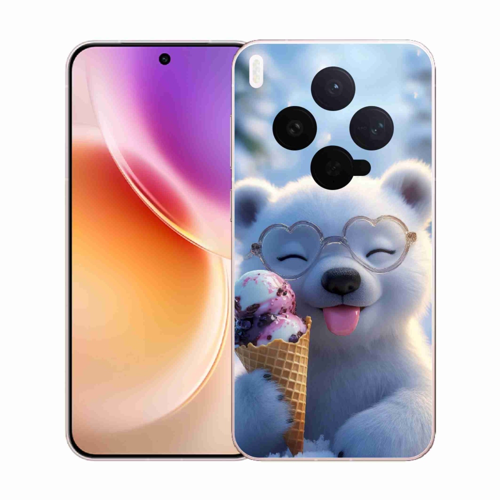 Gélový kryt mmCase na Vivo X300 5G - medvedík so zmrzlinou