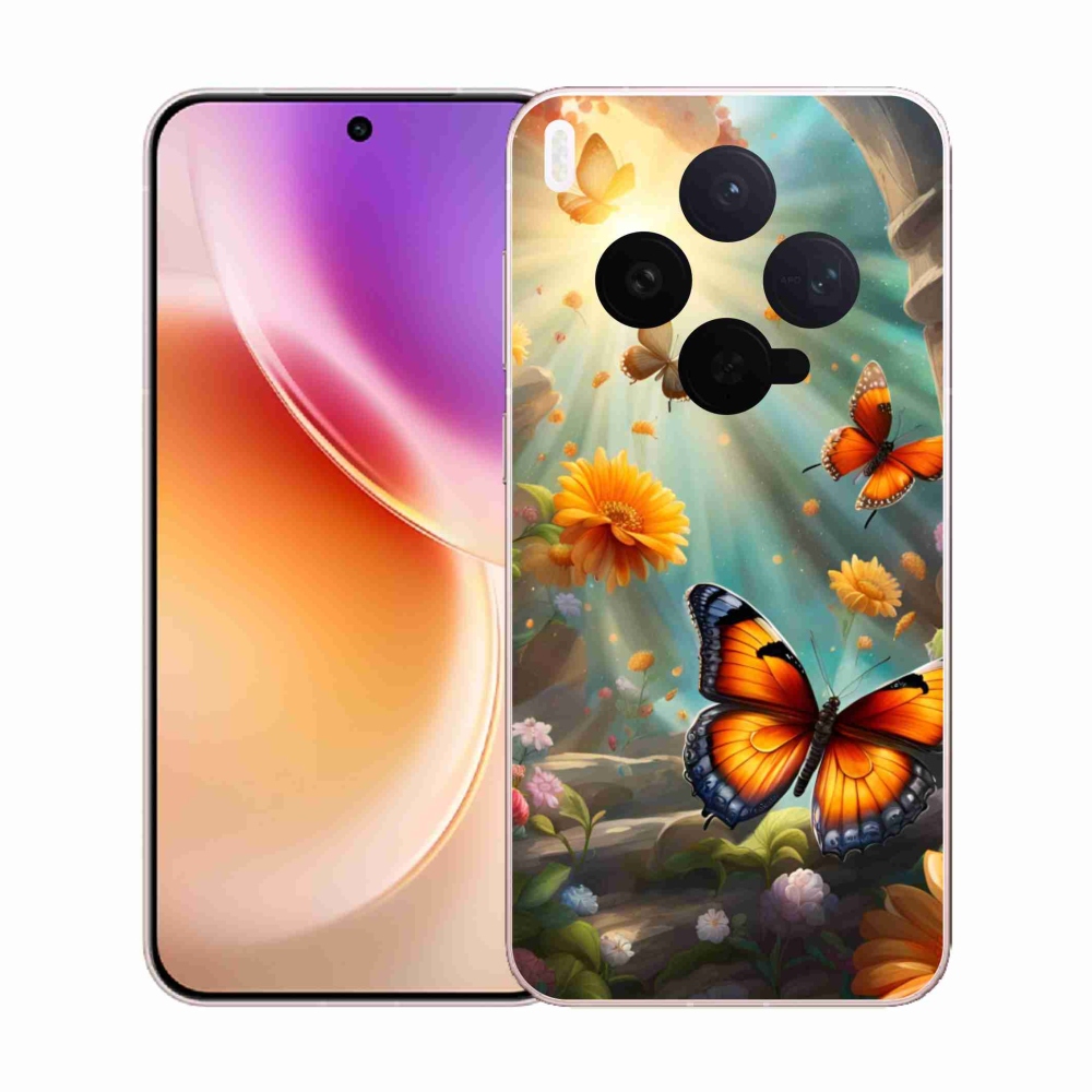 Gélový kryt mmCase na Vivo X300 5G - motýlia záhrada 2