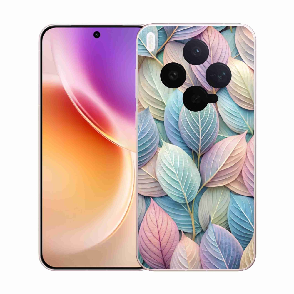 Gélový kryt mmCase na Vivo X300 5G - pastelové listy