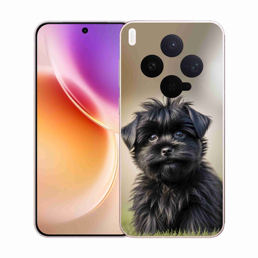 Gélový kryt mmCase na Vivo X300 5G - roztomilý čierny psík