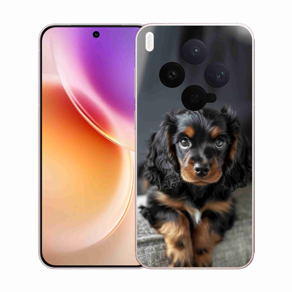 Gélový kryt mmCase na Vivo X300 5G - roztomilý dlhosrstý jazvečík