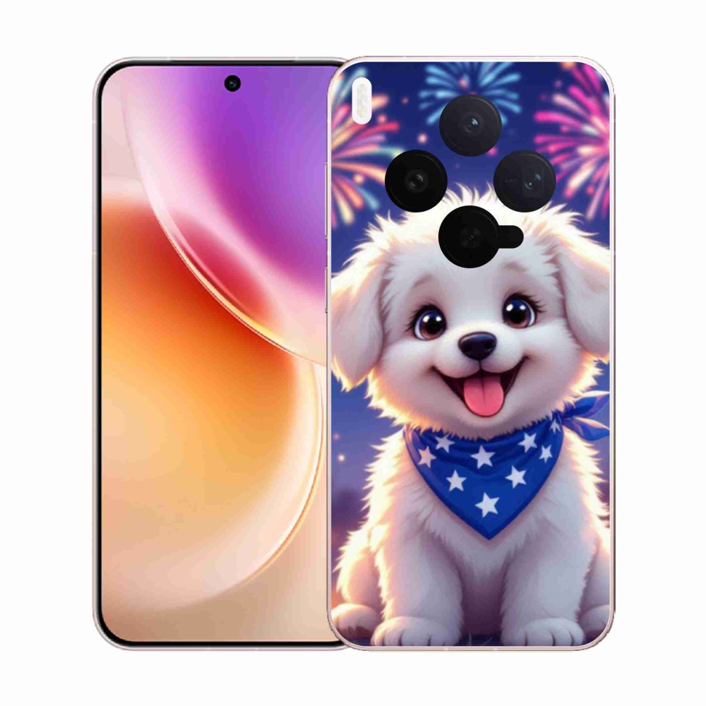 Gélový kryt mmCase na Vivo X300 5G - slávnostné šteňa