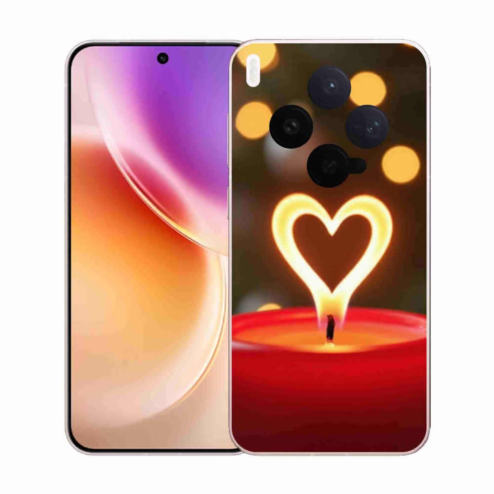 Gélový kryt mmCase na Vivo X300 5G - srdce z plameňa