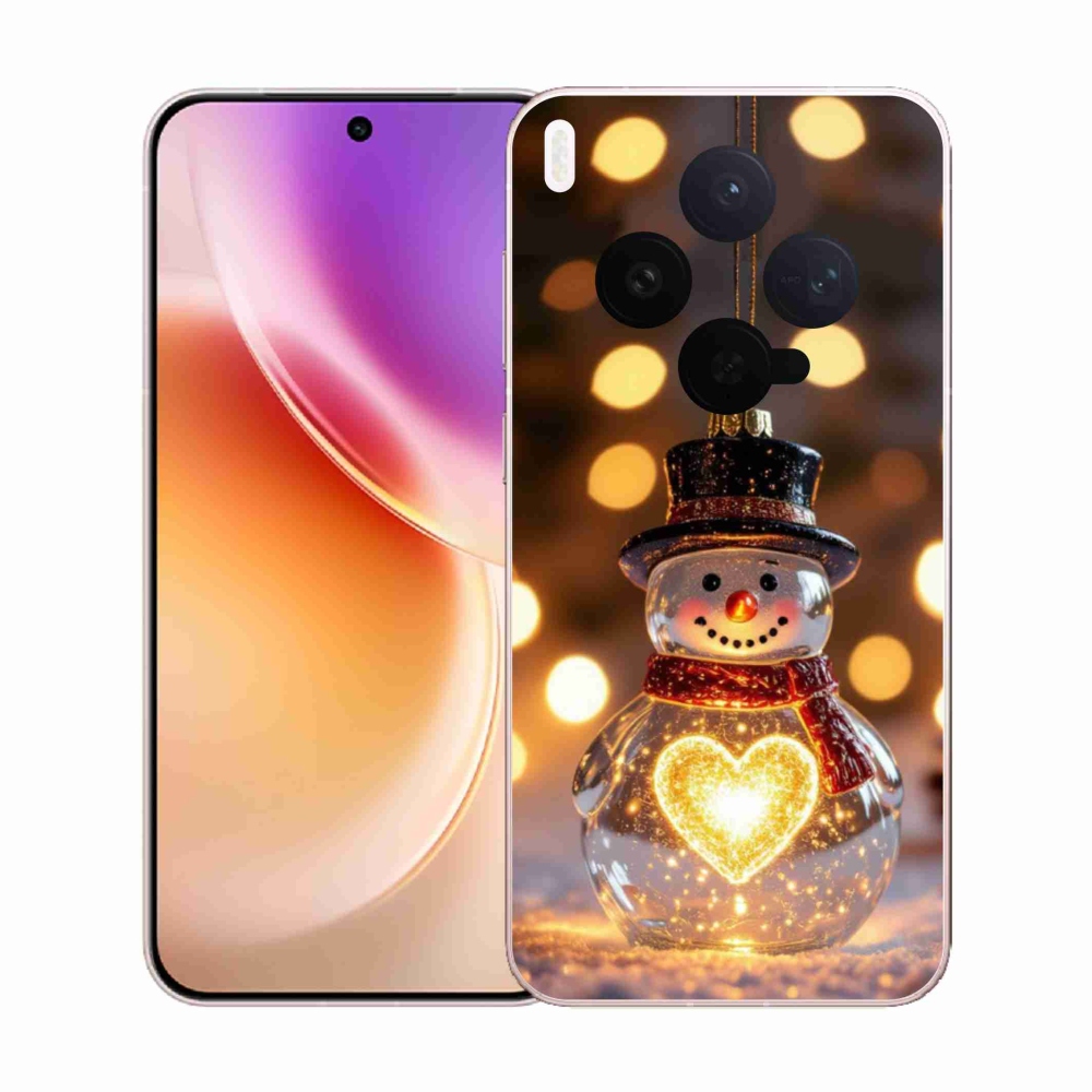 Gélový kryt mmCase na Vivo X300 5G - svietiaci vianočný snehuliak