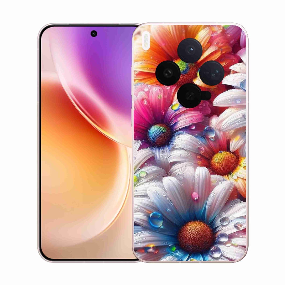 Gélový kryt mmCase na Vivo X300 - farebné margaréty