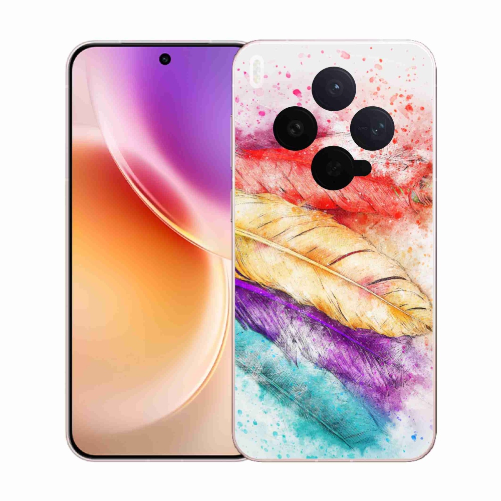 Gélový kryt mmCase na Vivo X300 - farebné perie