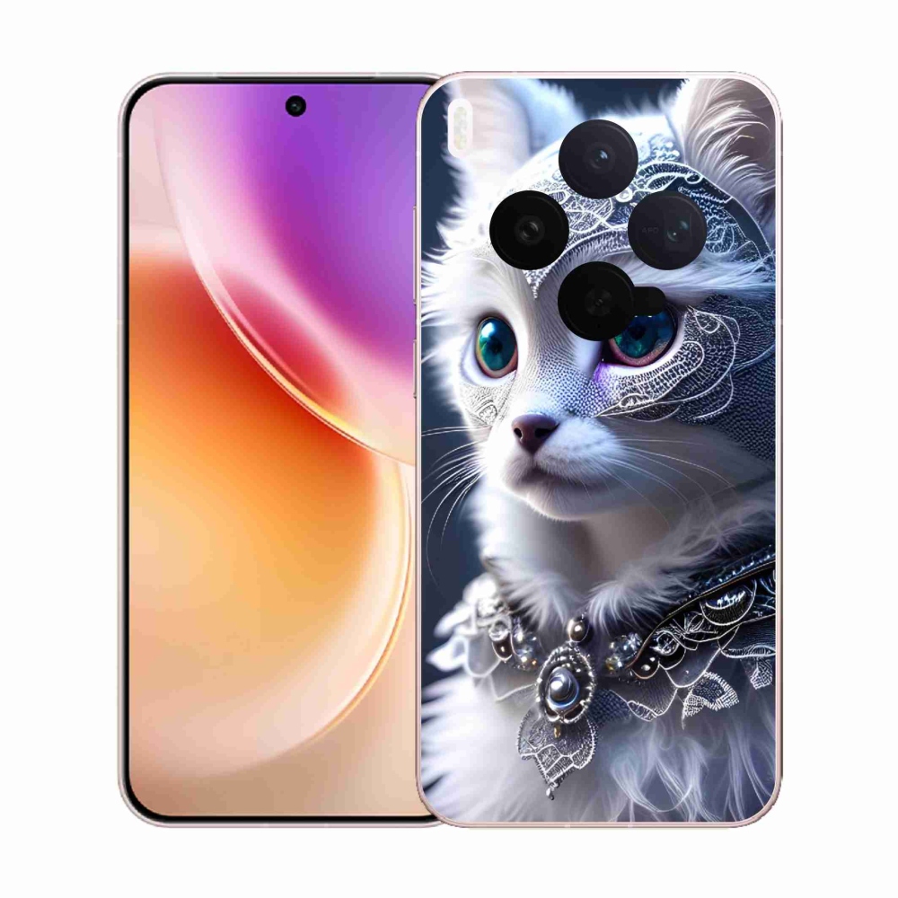 Gélový kryt mmCase na Vivo X300 - biela mačka