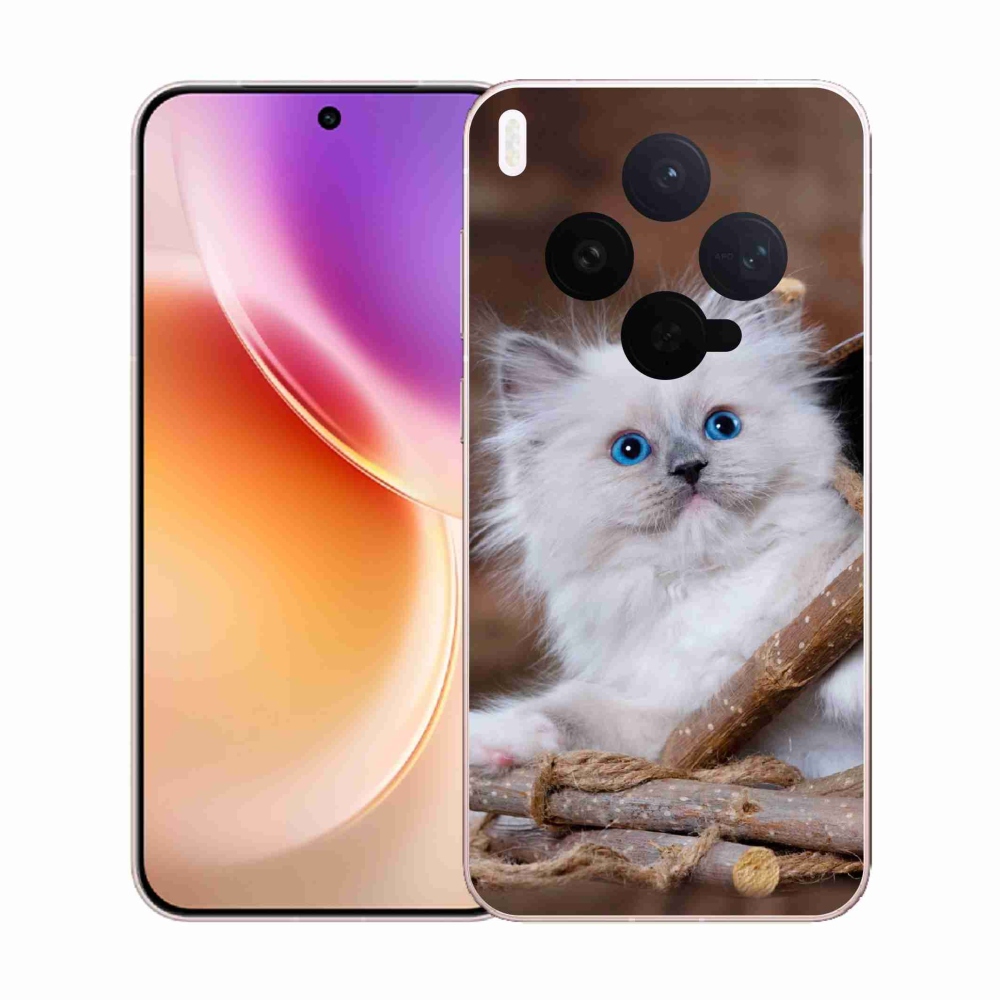 Gélový kryt mmCase na Vivo X300 - biele mačiatko