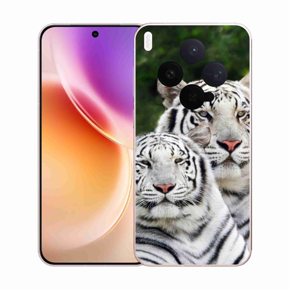 Gélový kryt mmCase na Vivo X300 - bieli tigre