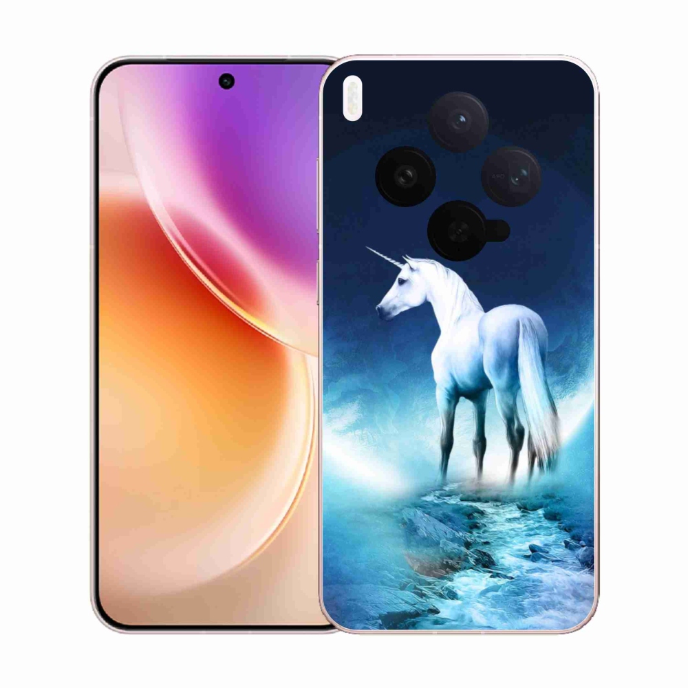 Gélový kryt mmCase na Vivo X300 - biely jednorožec