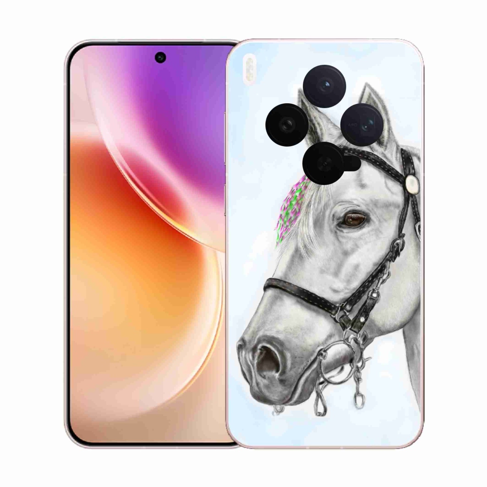 Gélový kryt mmCase na Vivo X300 - biely kôň 1