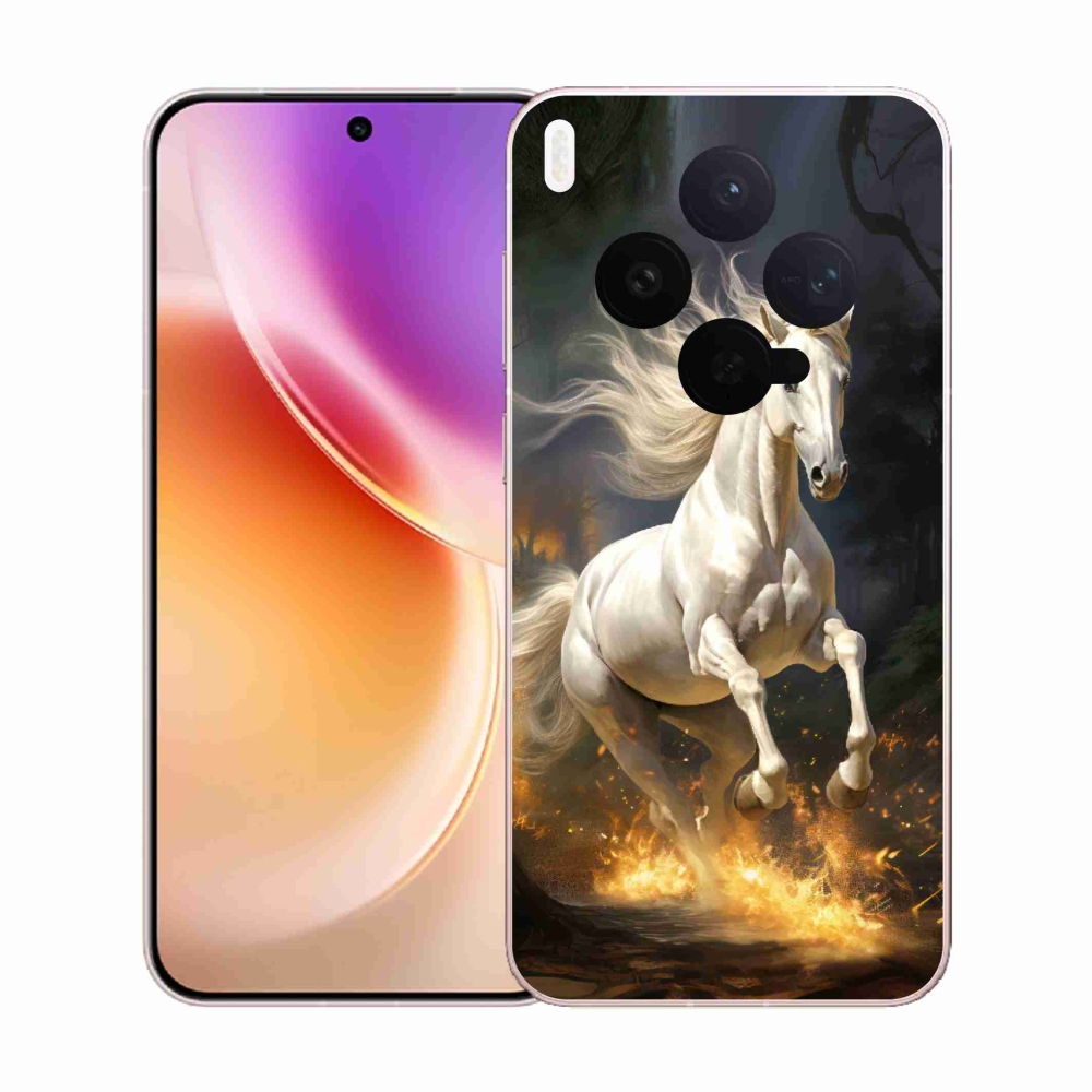 Gélový kryt mmCase na Vivo X300 - biely kôň 2