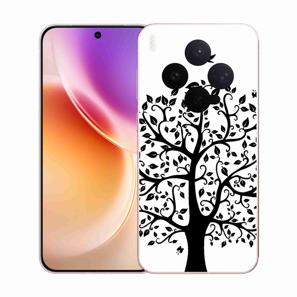 Gélový kryt mmCase na Vivo X300 - čiernobiely strom