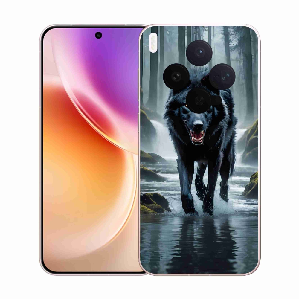 Gélový kryt mmCase na Vivo X300 - čierny vlk
