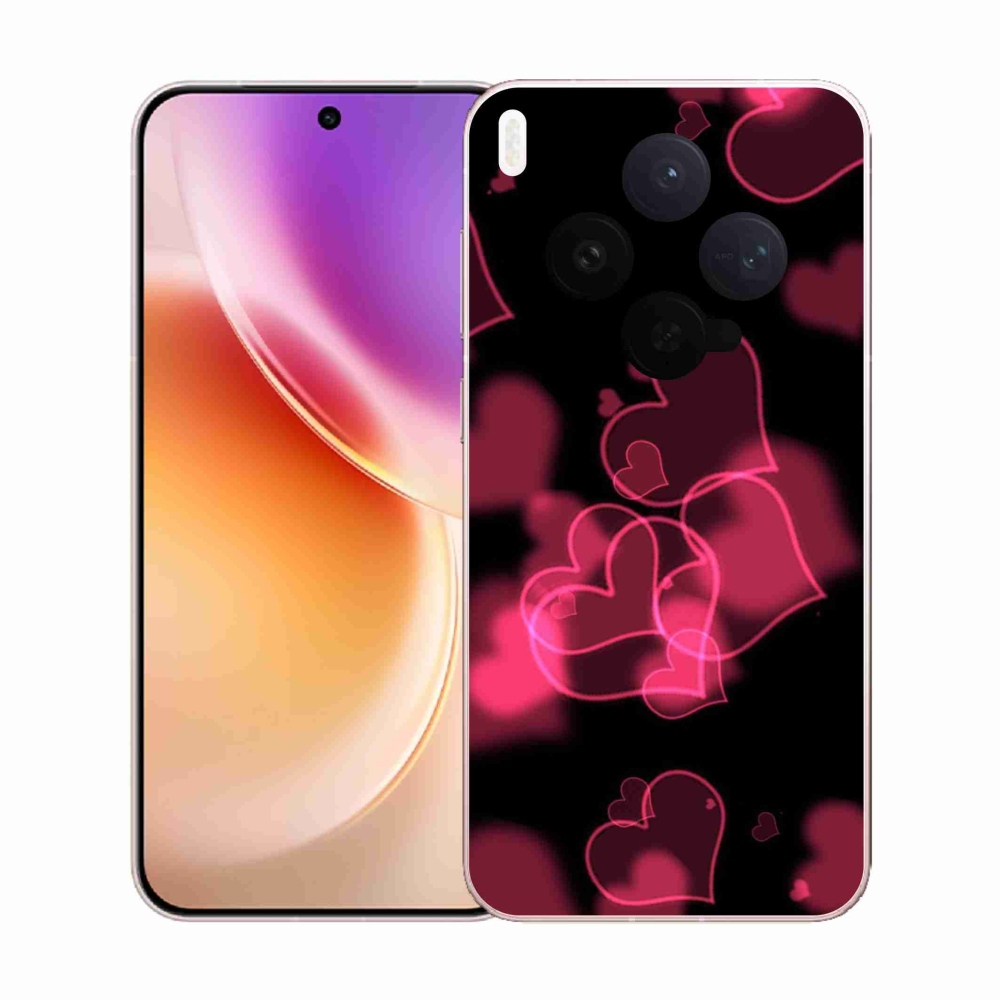 Gélový kryt mmCase na Vivo X300 - červená srdiečka