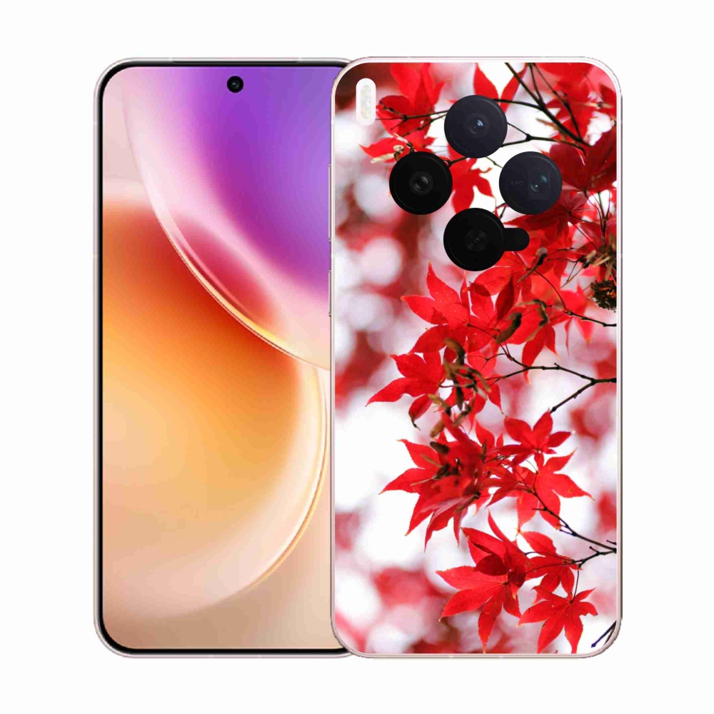 Gélový kryt mmCase na Vivo X300 - červené listy