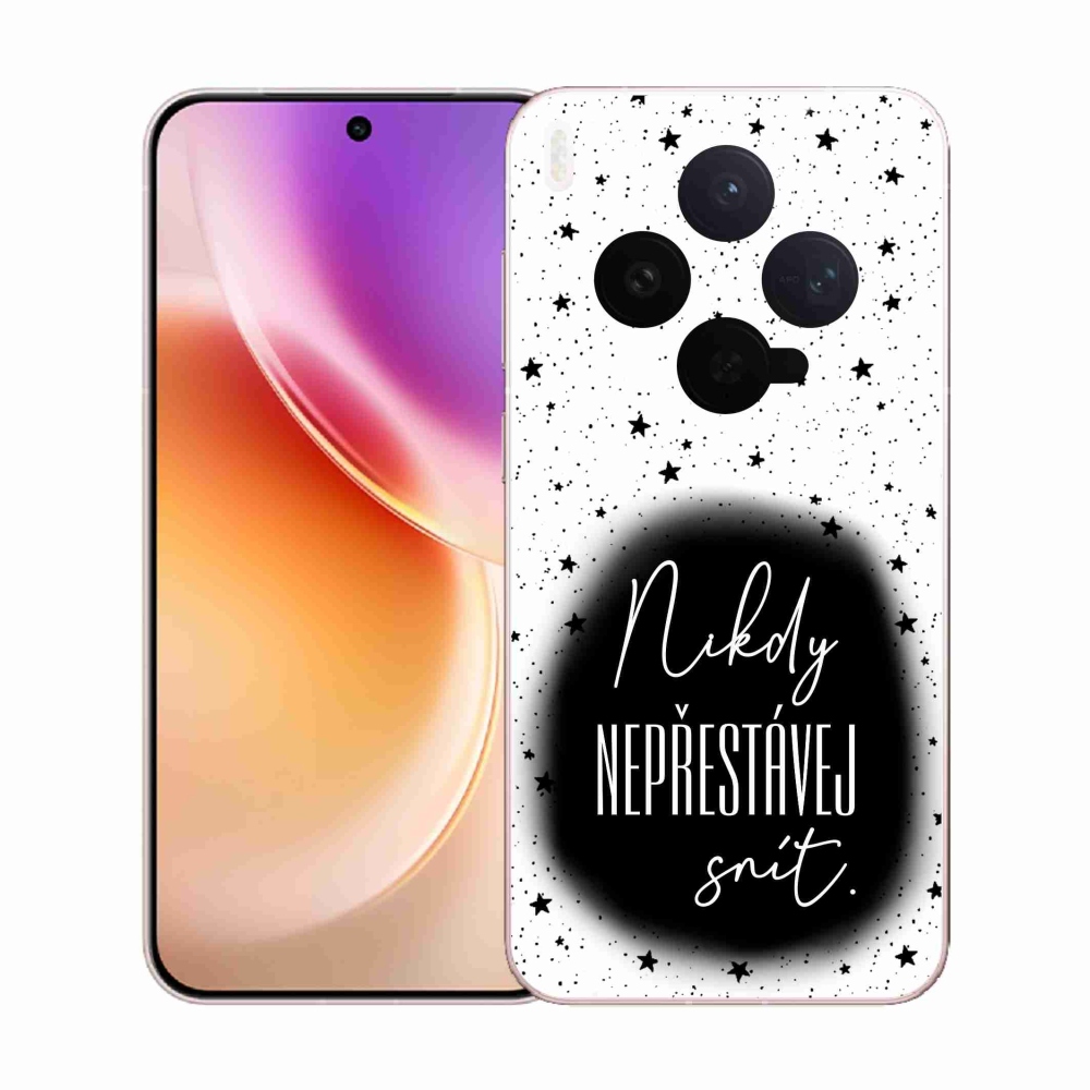 Gélový kryt mmCase na Vivo X300 - citát 1 čiernobiele pozadie