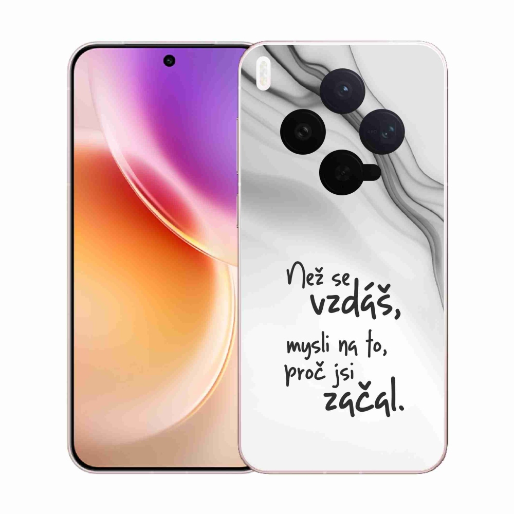 Gélový kryt mmCase na Vivo X300 - citát 2 biele pozadie