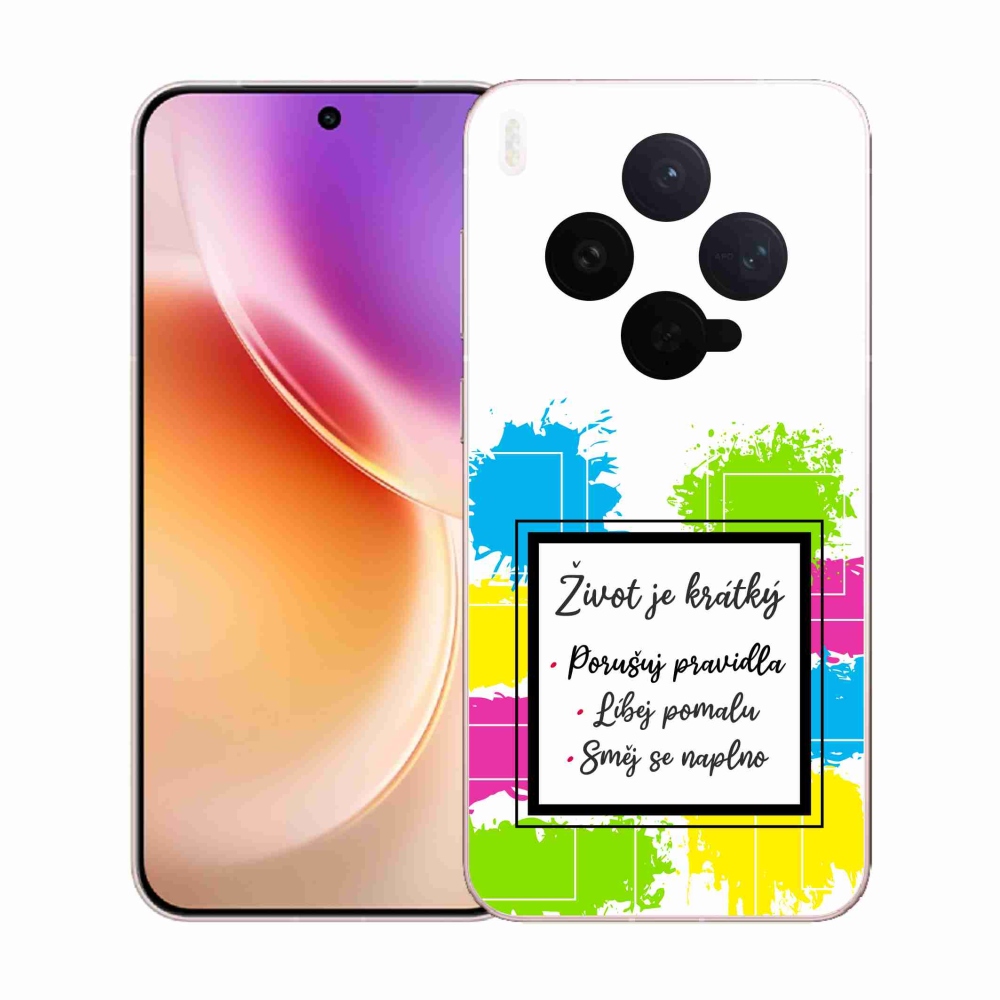 Gélový kryt mmCase na Vivo X300 - citát 5 biele pozadie