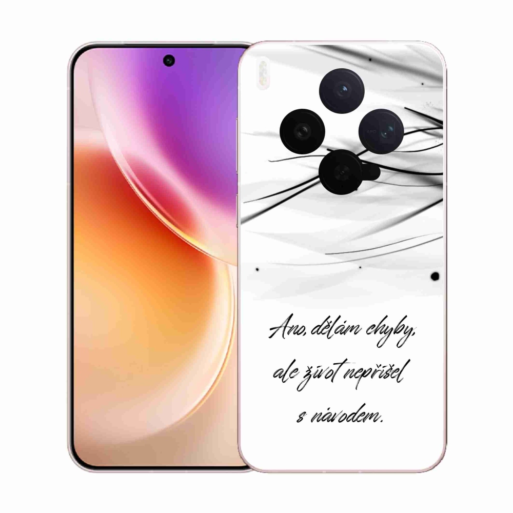 Gélový kryt mmCase na Vivo X300 - citát biele pozadie