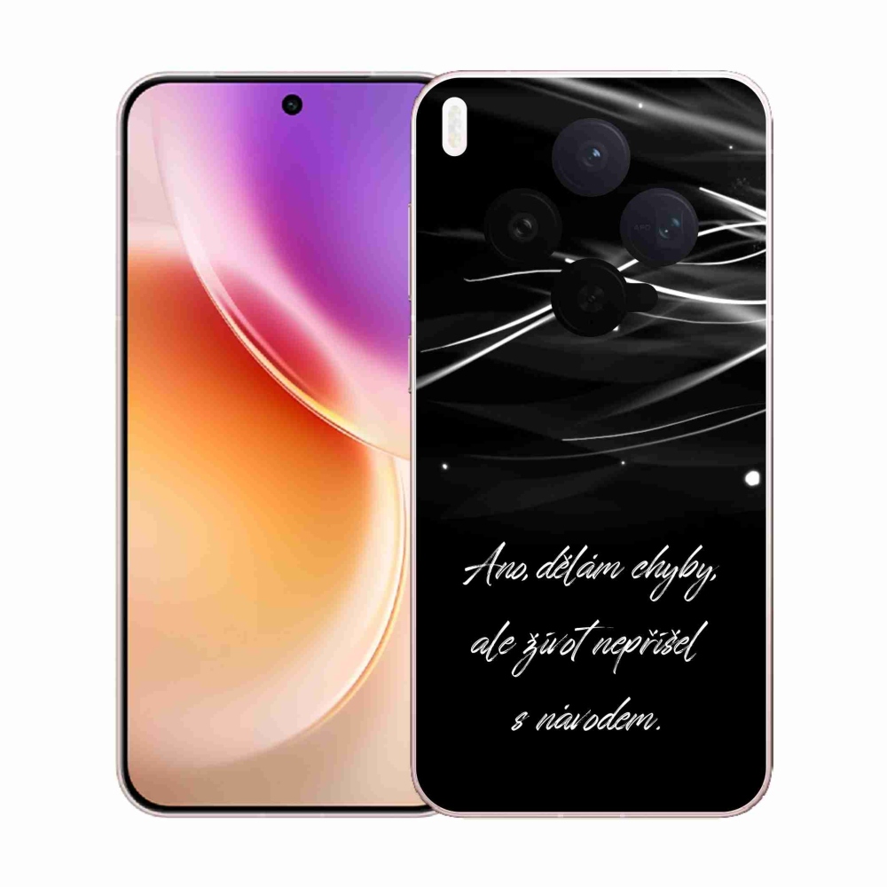 Gélový kryt mmCase na Vivo X300 - citát čierne pozadie