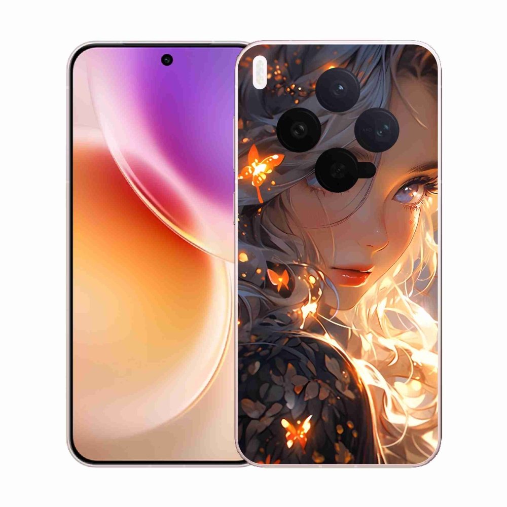 Gélový kryt mmCase na Vivo X300 - dievča a motýle