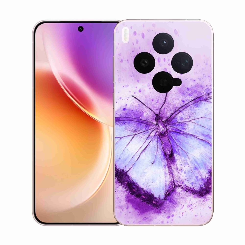 Gélový kryt mmCase na Vivo X300 - fialový motýľ