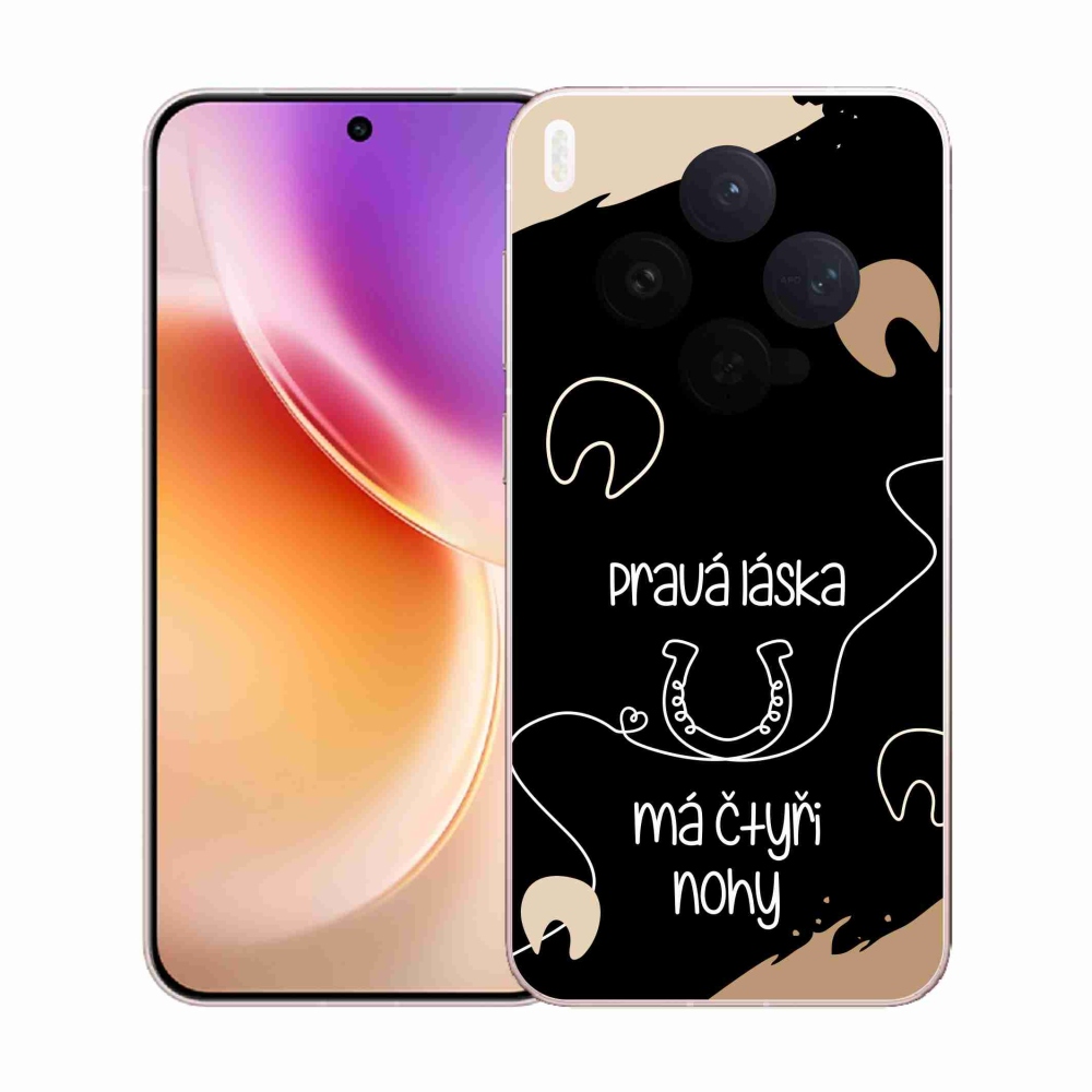 Gélový kryt mmCase na Vivo X300 - konský motív čierne pozadie