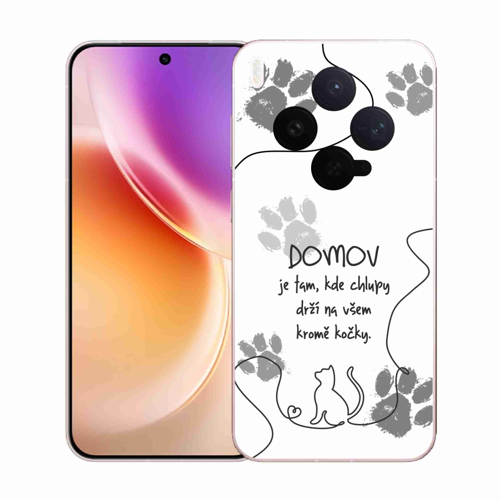 Gélový kryt mmCase na Vivo X300 - mačacie motív biele pozadie