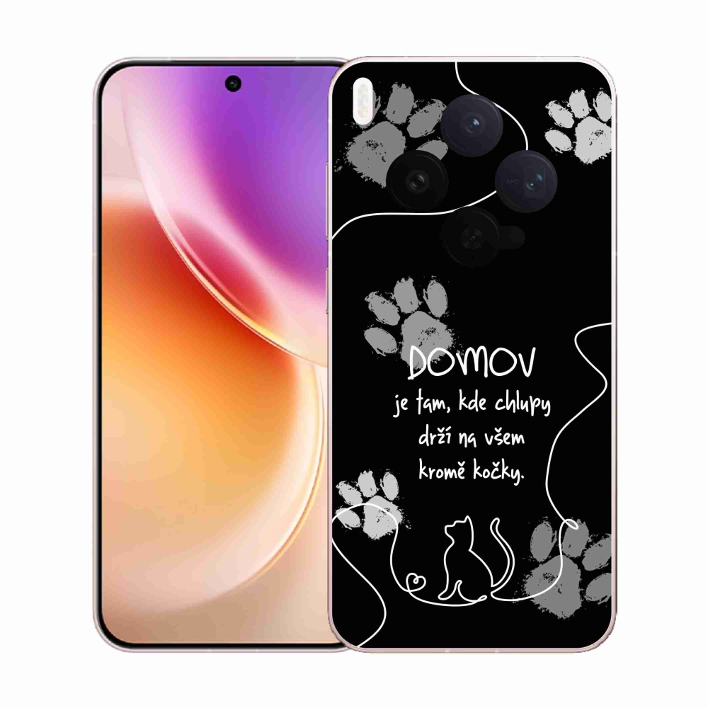 Gélový kryt mmCase na Vivo X300 - mačacie motív čierne pozadie