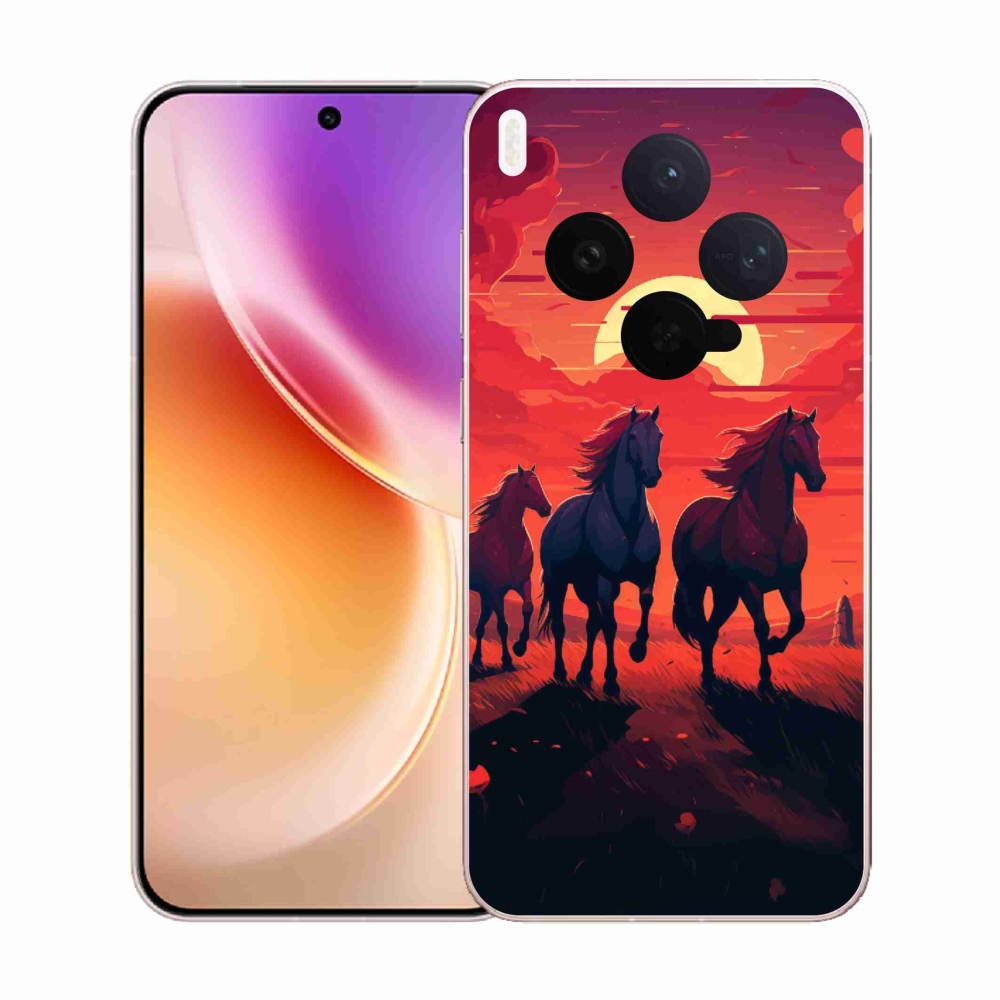 Gélový kryt mmCase na Vivo X300 - kone a západ slnka