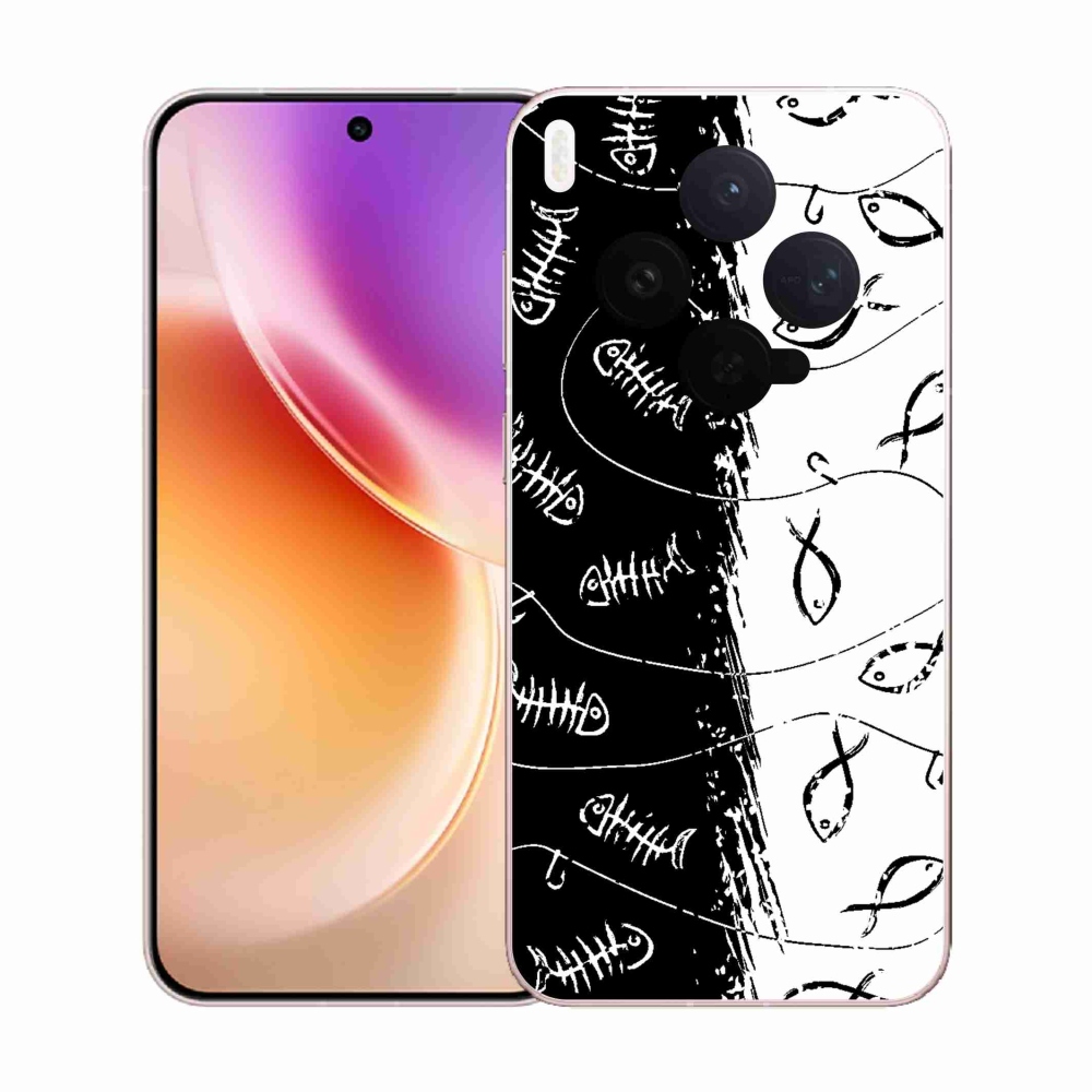 Gélový kryt mmCase na Vivo X300 - kostry a rybky