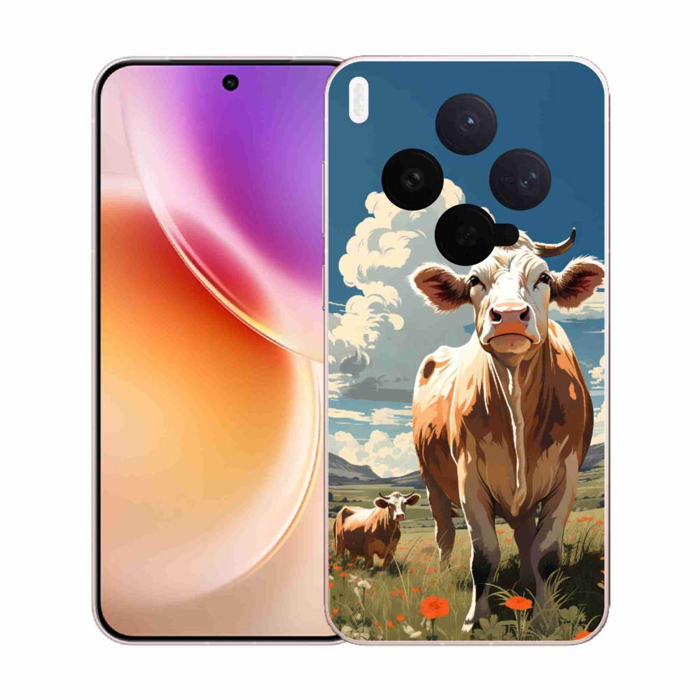 Gélový kryt mmCase na Vivo X300 - kravy na lúke