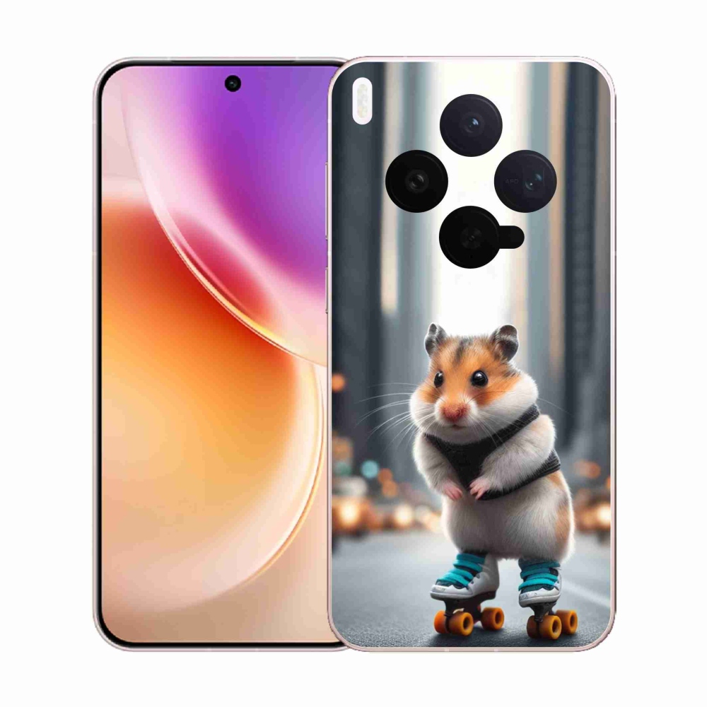 Gélový kryt mmCase na Vivo X300 - škrečok na korčuliach