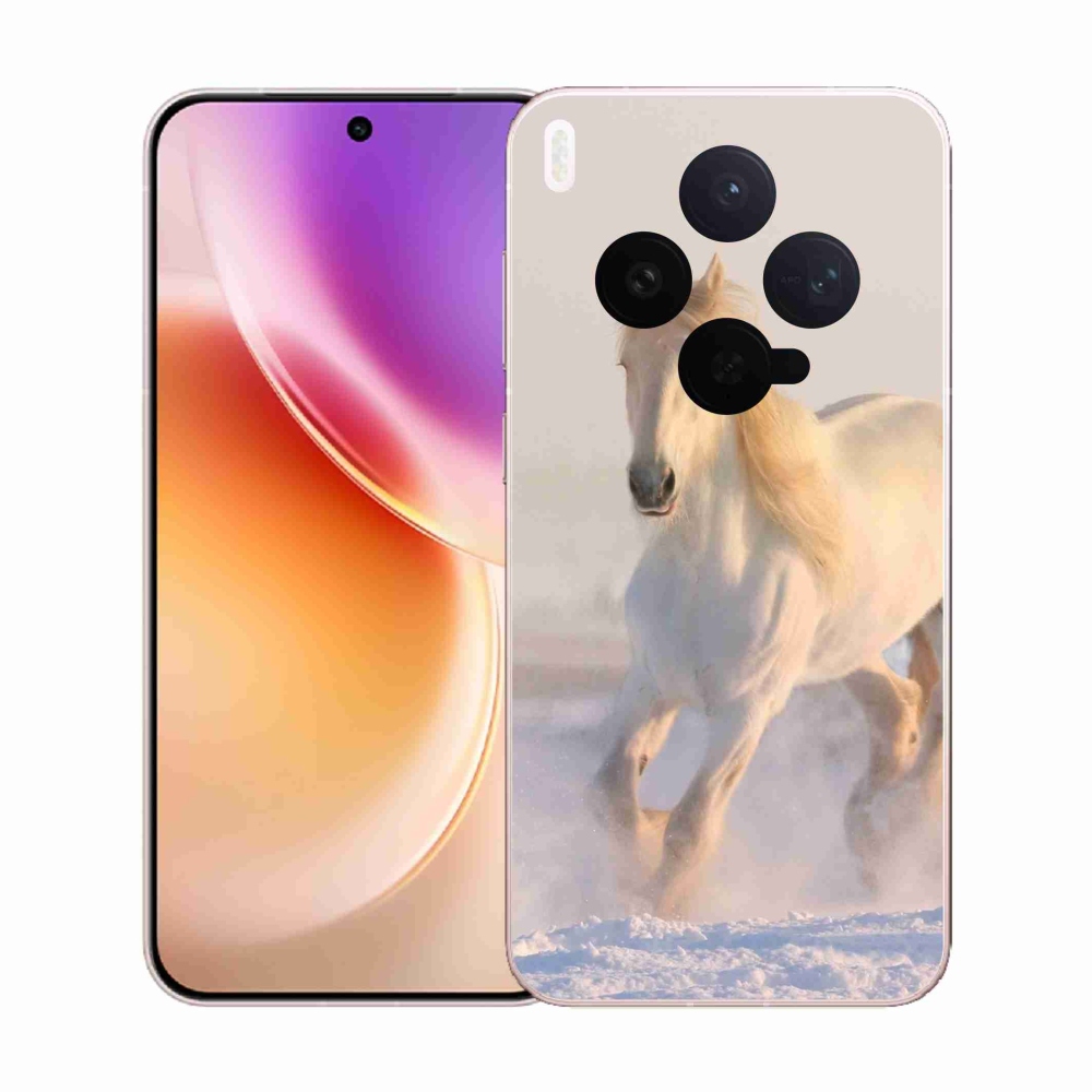 Gélový kryt mmCase na Vivo X300 - kôň v snehu