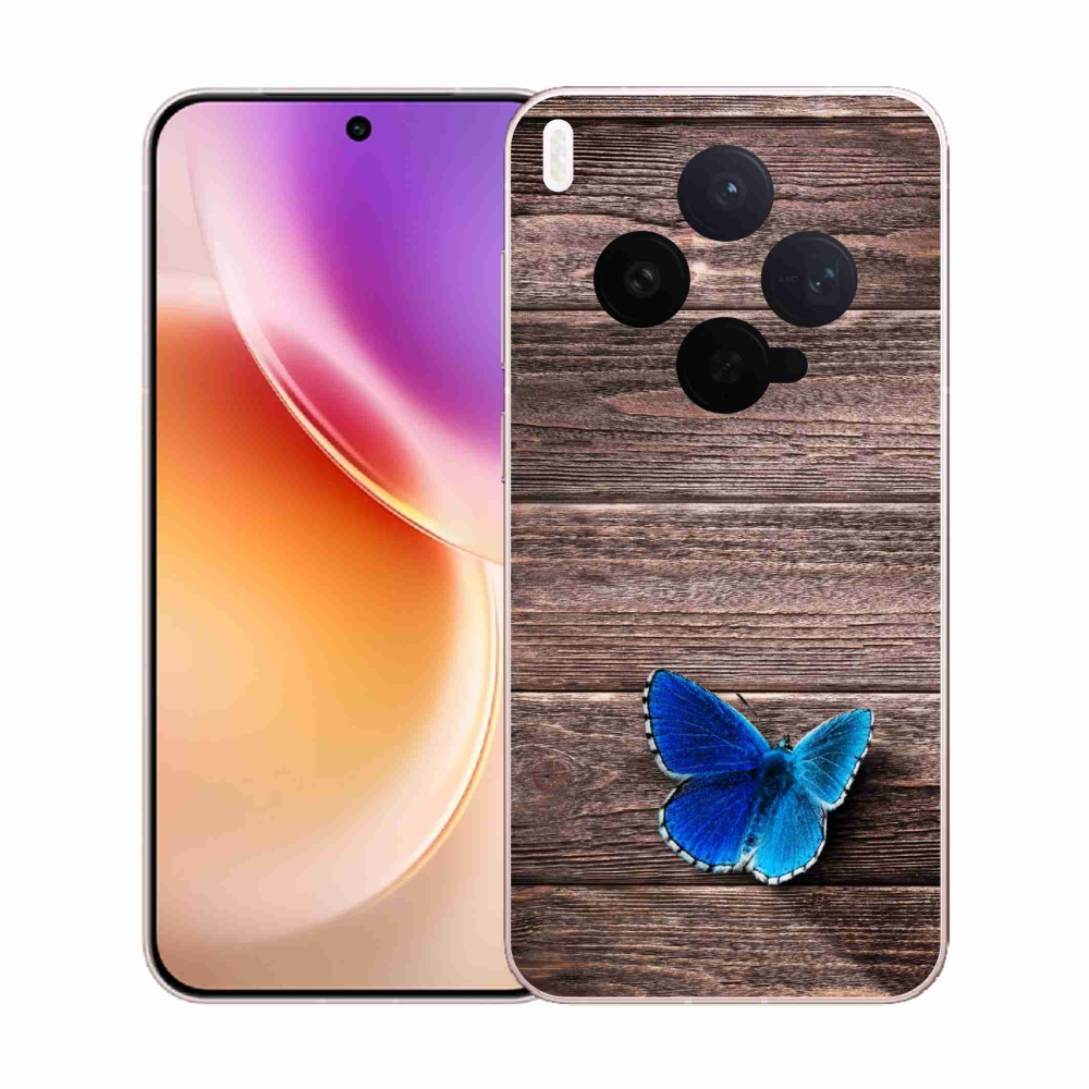 Gélový kryt mmCase na Vivo X300 - modrý motýľ 1