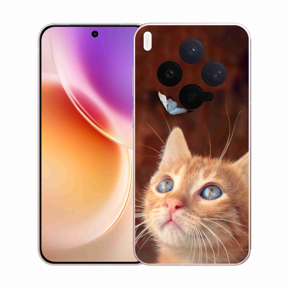 Gélový kryt mmCase na Vivo X300 - motýľ a mačiatko