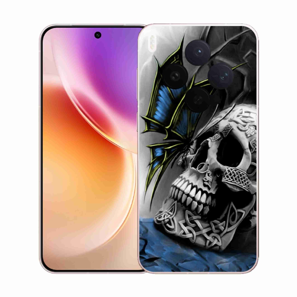 Gélový kryt mmCase na Vivo X300 - motýľ a lebka