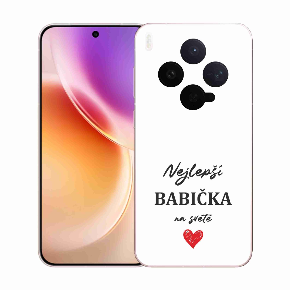 Gélový kryt mmCase na Vivo X300 - najlepšia babička 1 biele pozadie