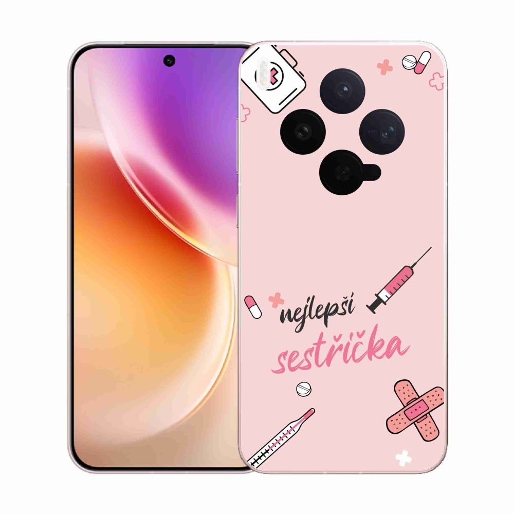 Gélový kryt mmCase na Vivo X300 - najlepšia sestrička ružové pozadie