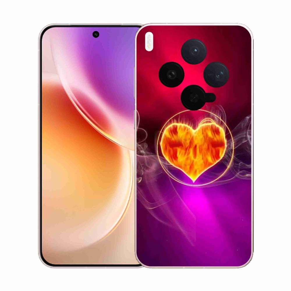 Gélový kryt mmCase na Vivo X300 - ohnivé srdce