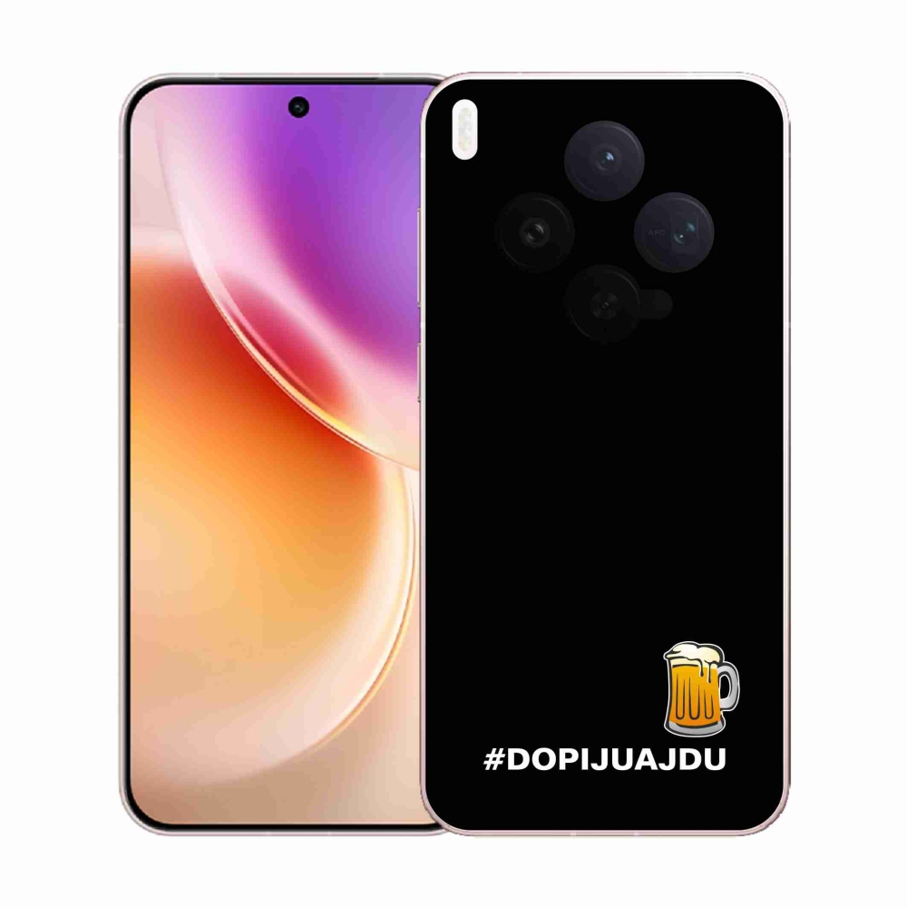 Gélový kryt mmCase na Vivo X300 - pivný motív 1 čierne pozadie