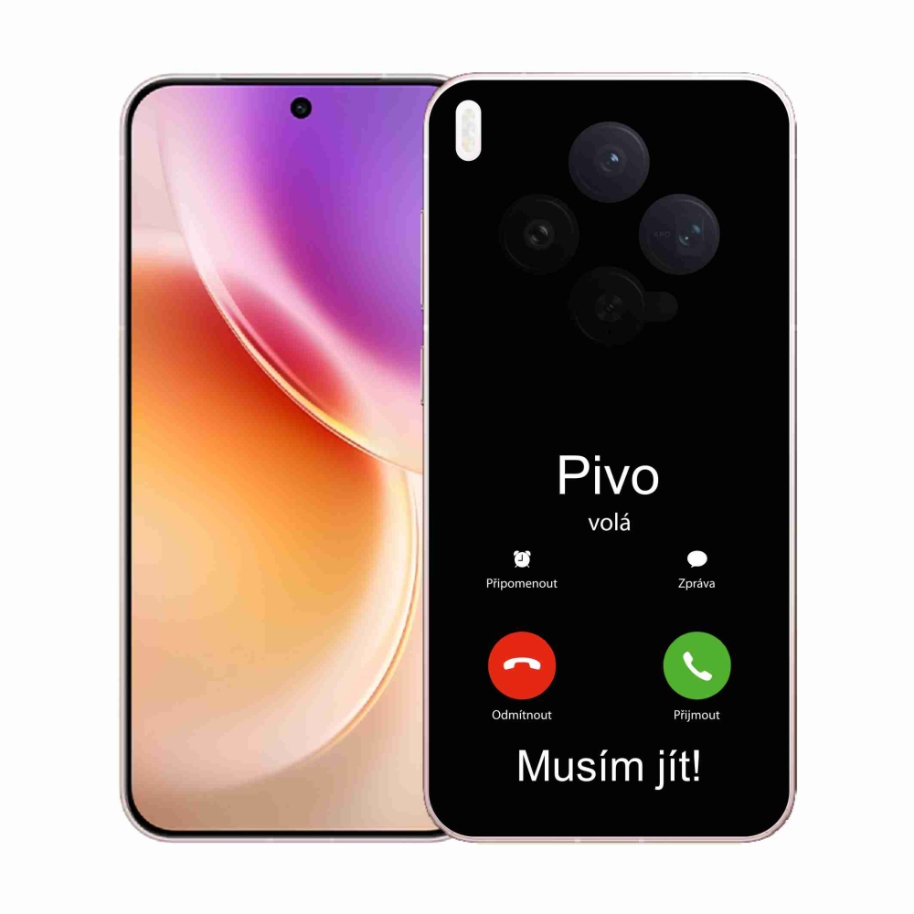 Gélový kryt mmCase na Vivo X300 - pivo volá čierne pozadie