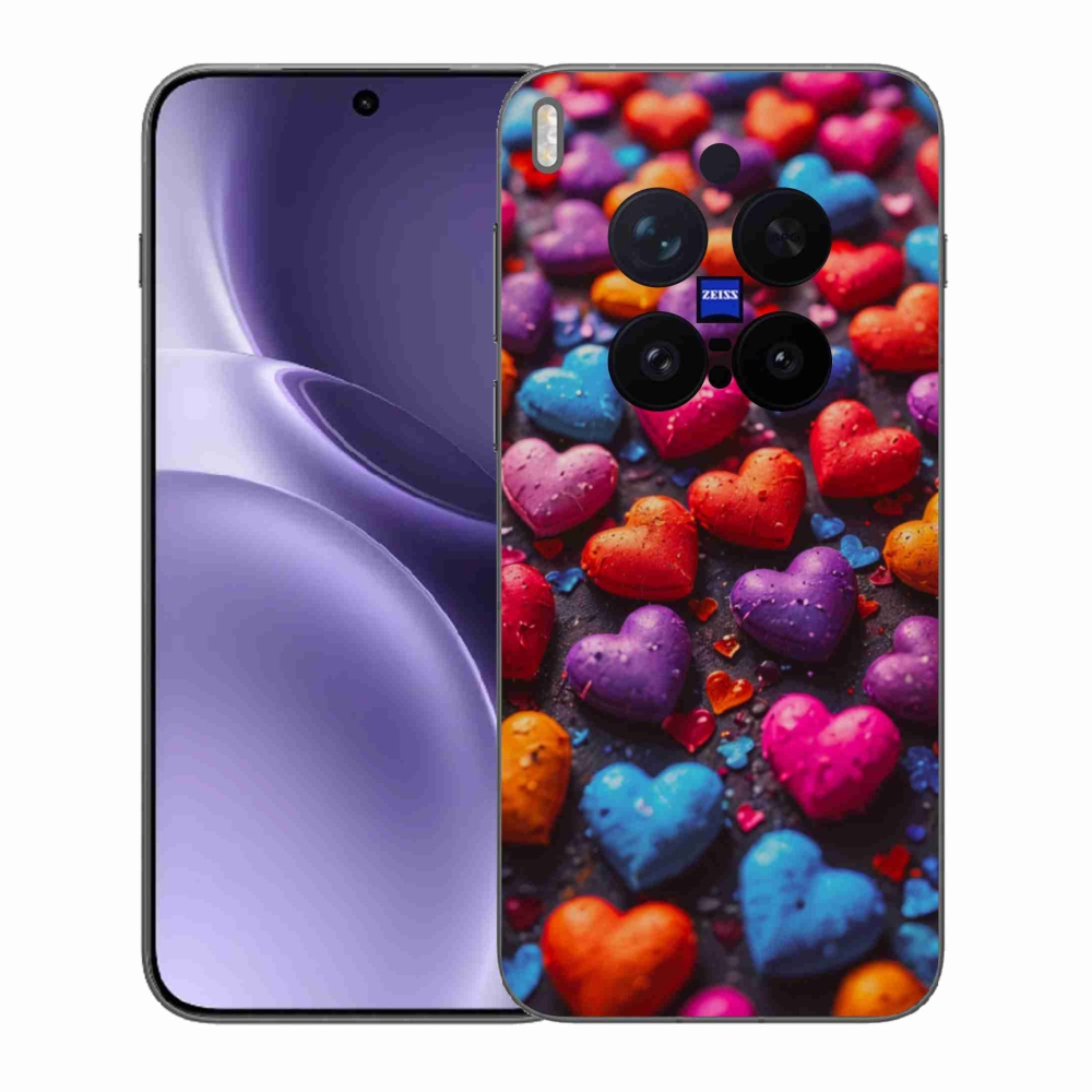 Gélový kryt mmCase na Vivo X300 Pro 5G - farebné srdcia