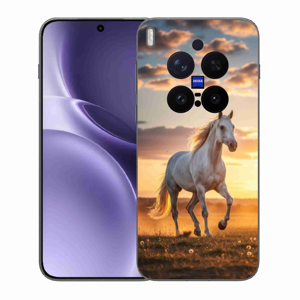 Gélový kryt mmCase na Vivo X300 Pro 5G - bežiaci biely kôň 2