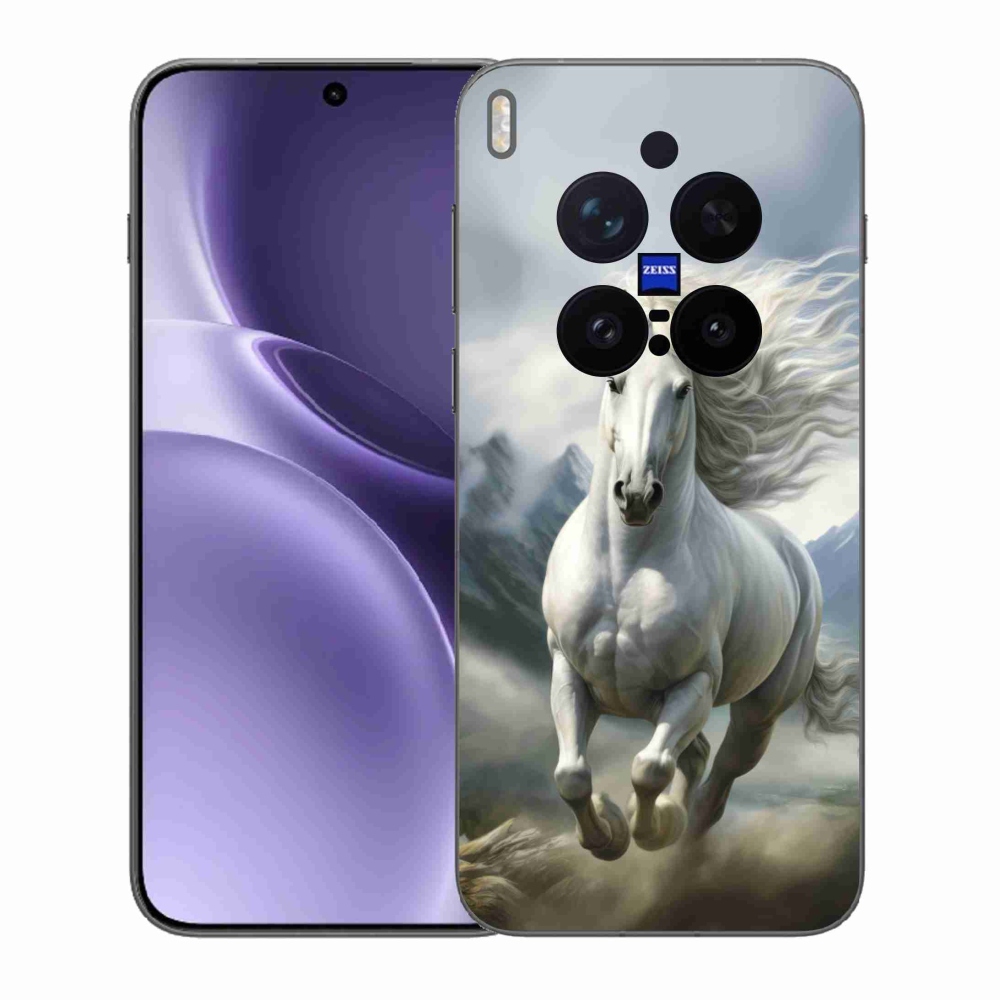 Gélový kryt mmCase na Vivo X300 Pro 5G - bežiaci biely kôň 3